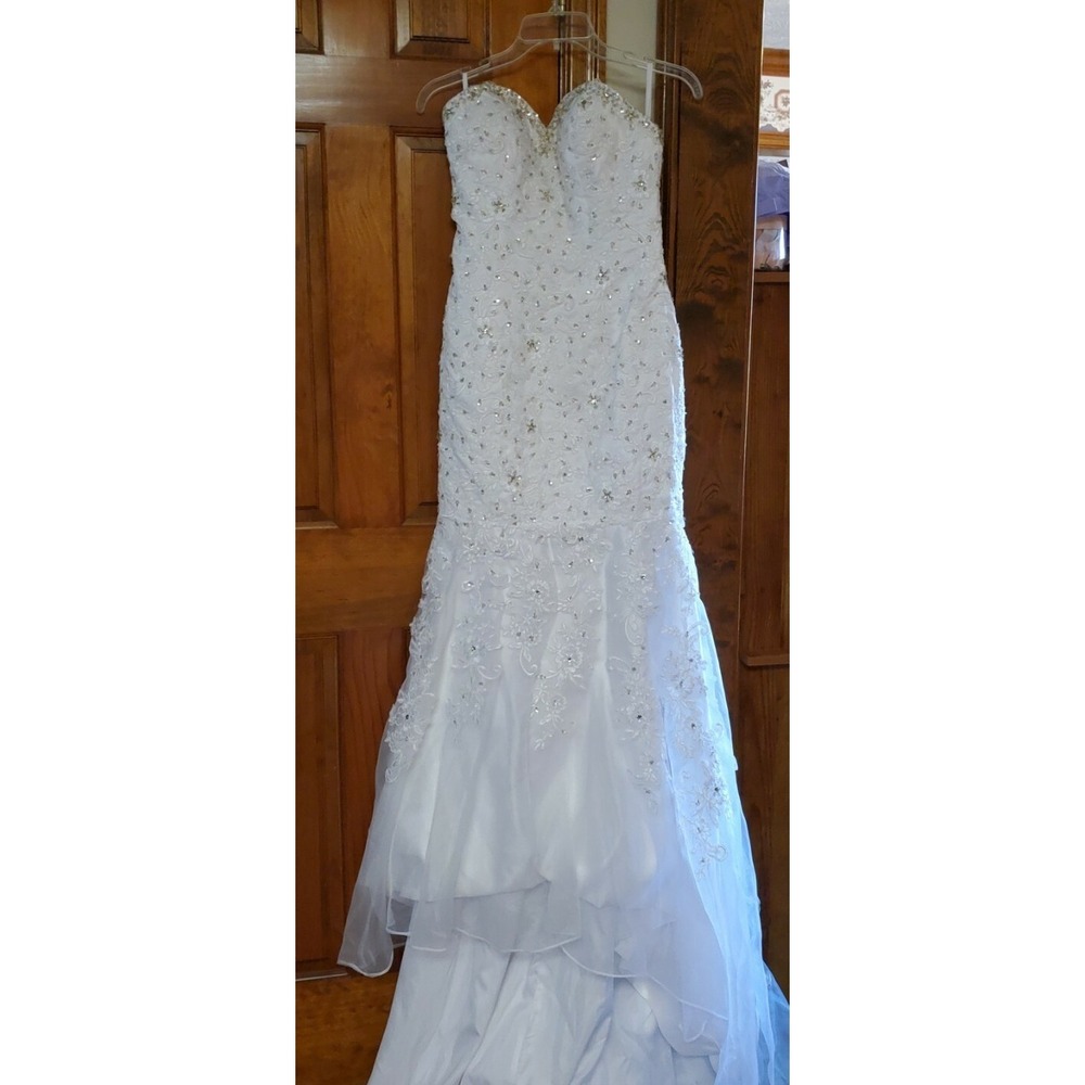 Custom Made Wedding Gown dress with Swarovski crystals size 0/2